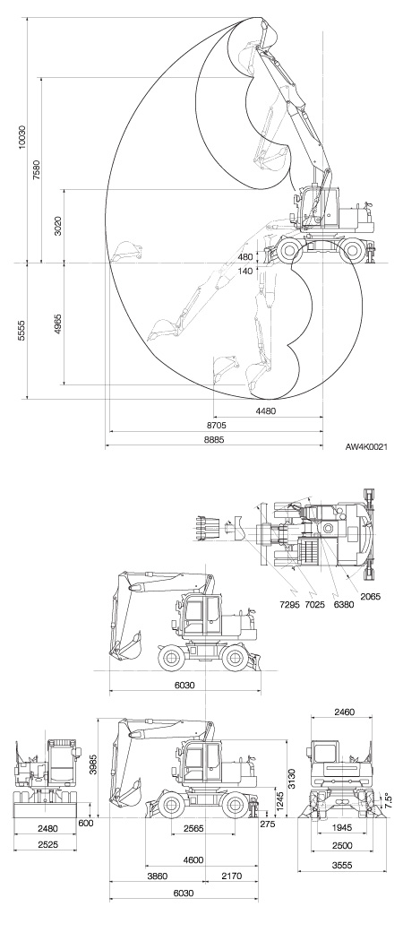 TB1160W Dimensions